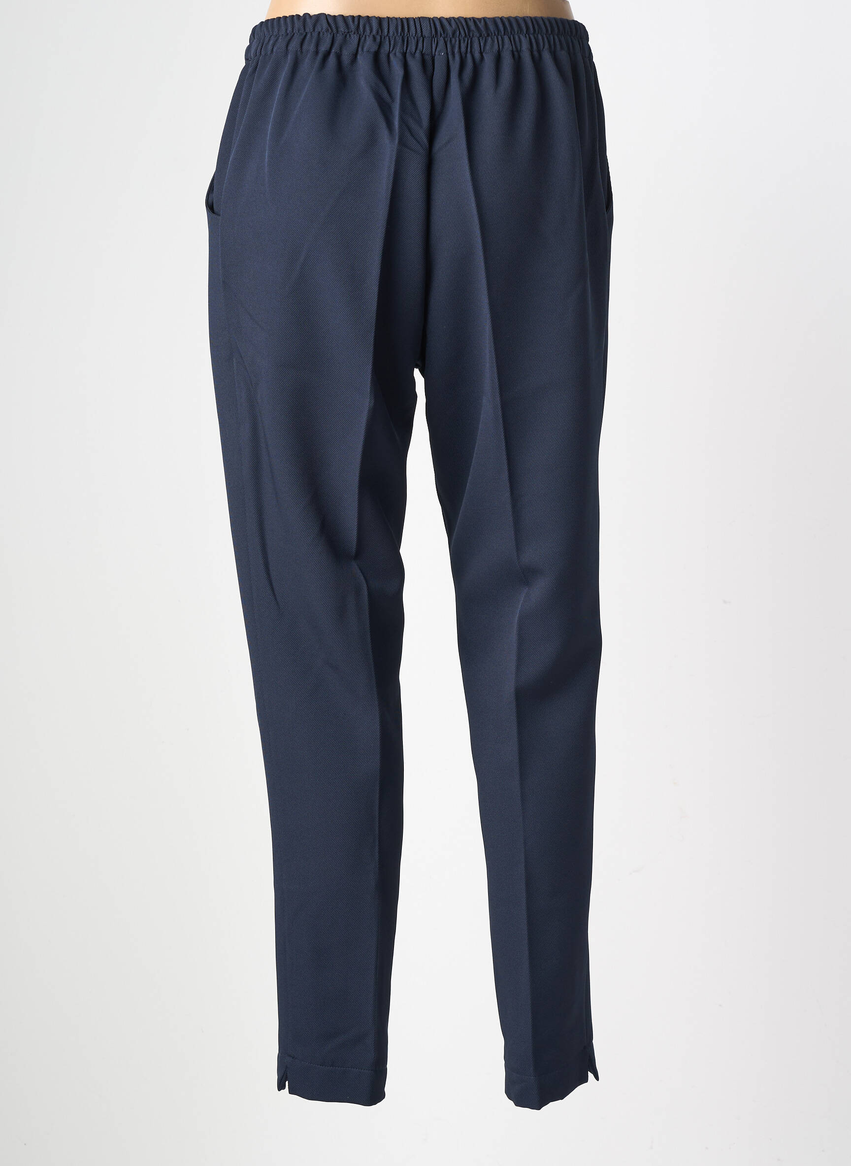 Pantalon slim talie elastică mărime normală albastru GEVANA femeie