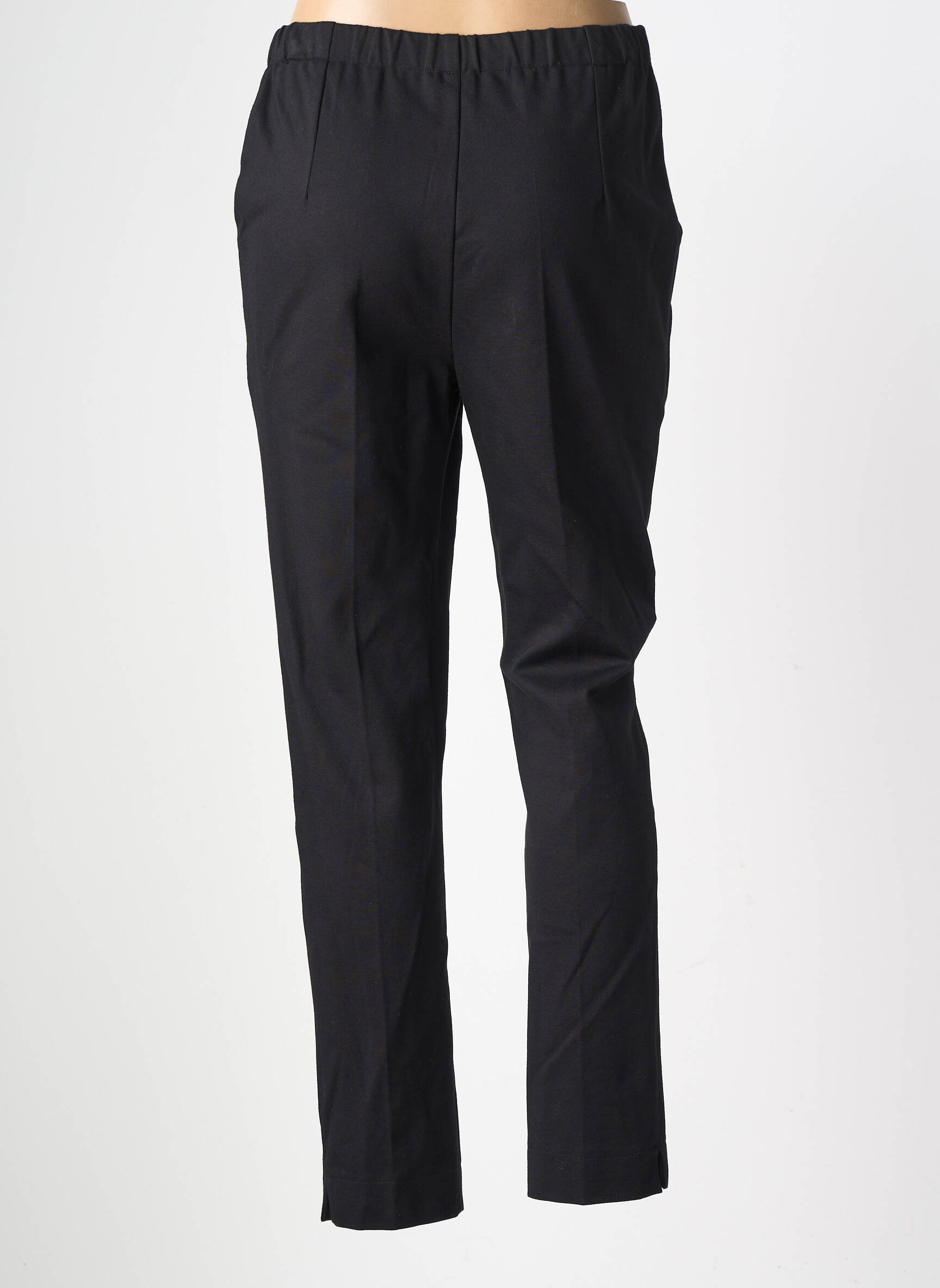 Pantalon slim talie elastică mărime normală negru GEVANA femeie