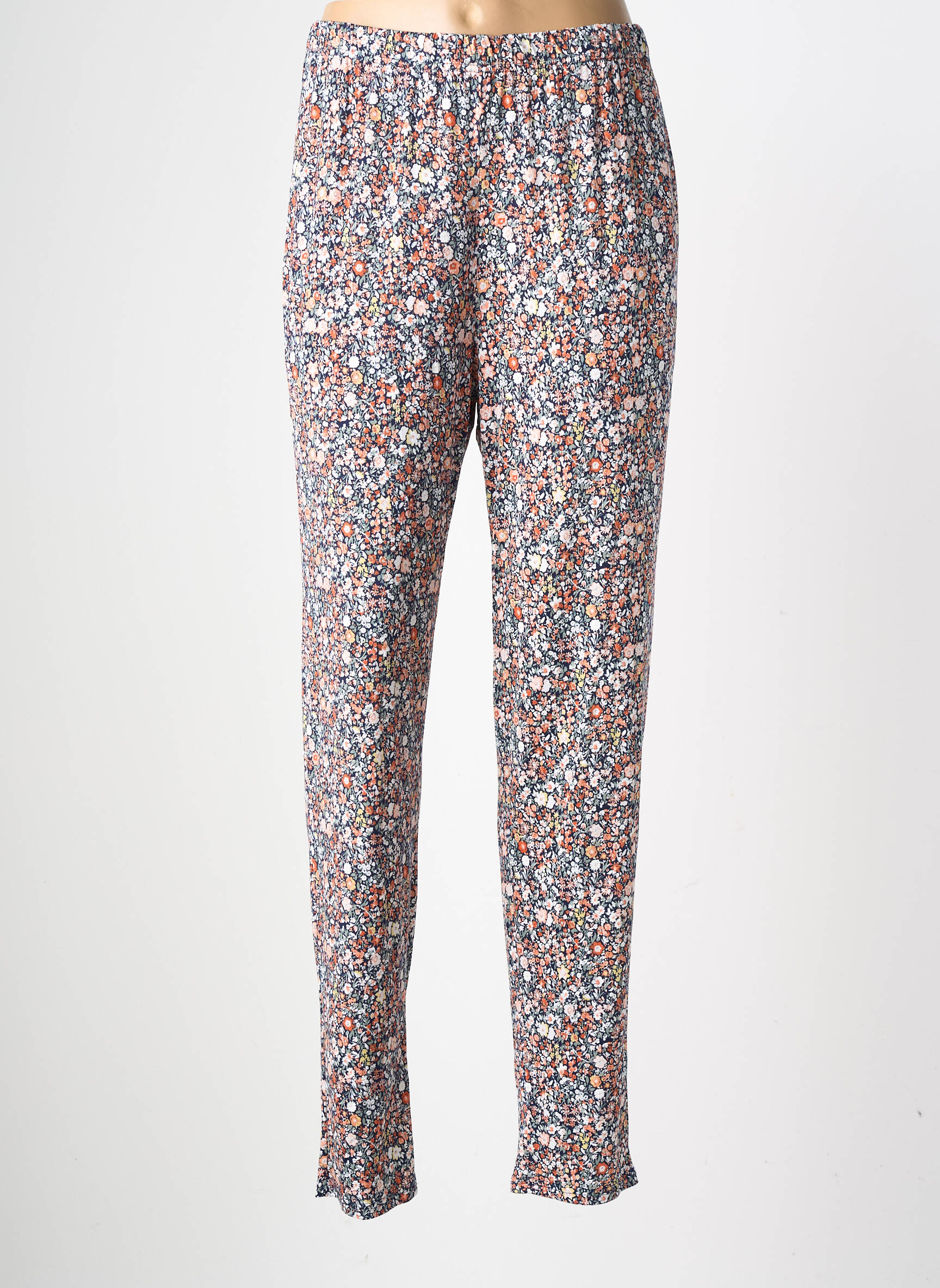 Pantalon slim talie elastică mărime normală albastru GEVANA femeie