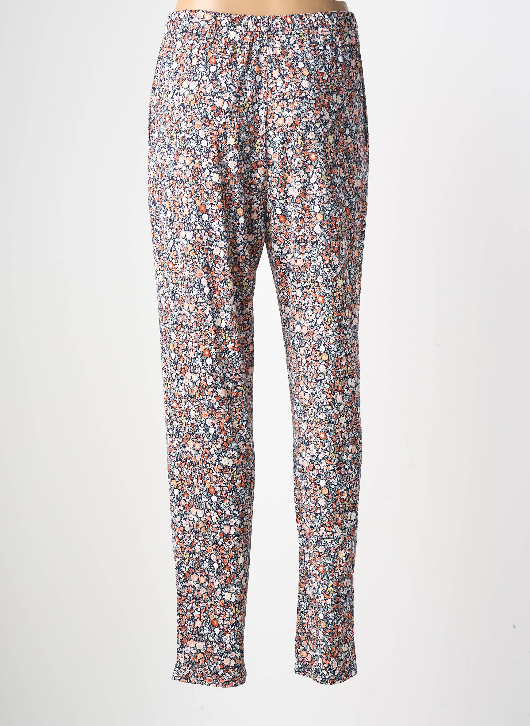 Pantalon slim talie elastică mărime normală albastru GEVANA femeie
