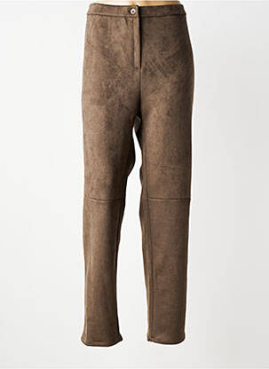 Pantalon slim talie elastică mărime normală maro GEVANA femeie