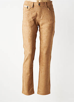 Pantalon slim elasticitate mărime normală maro GEVANA femeie