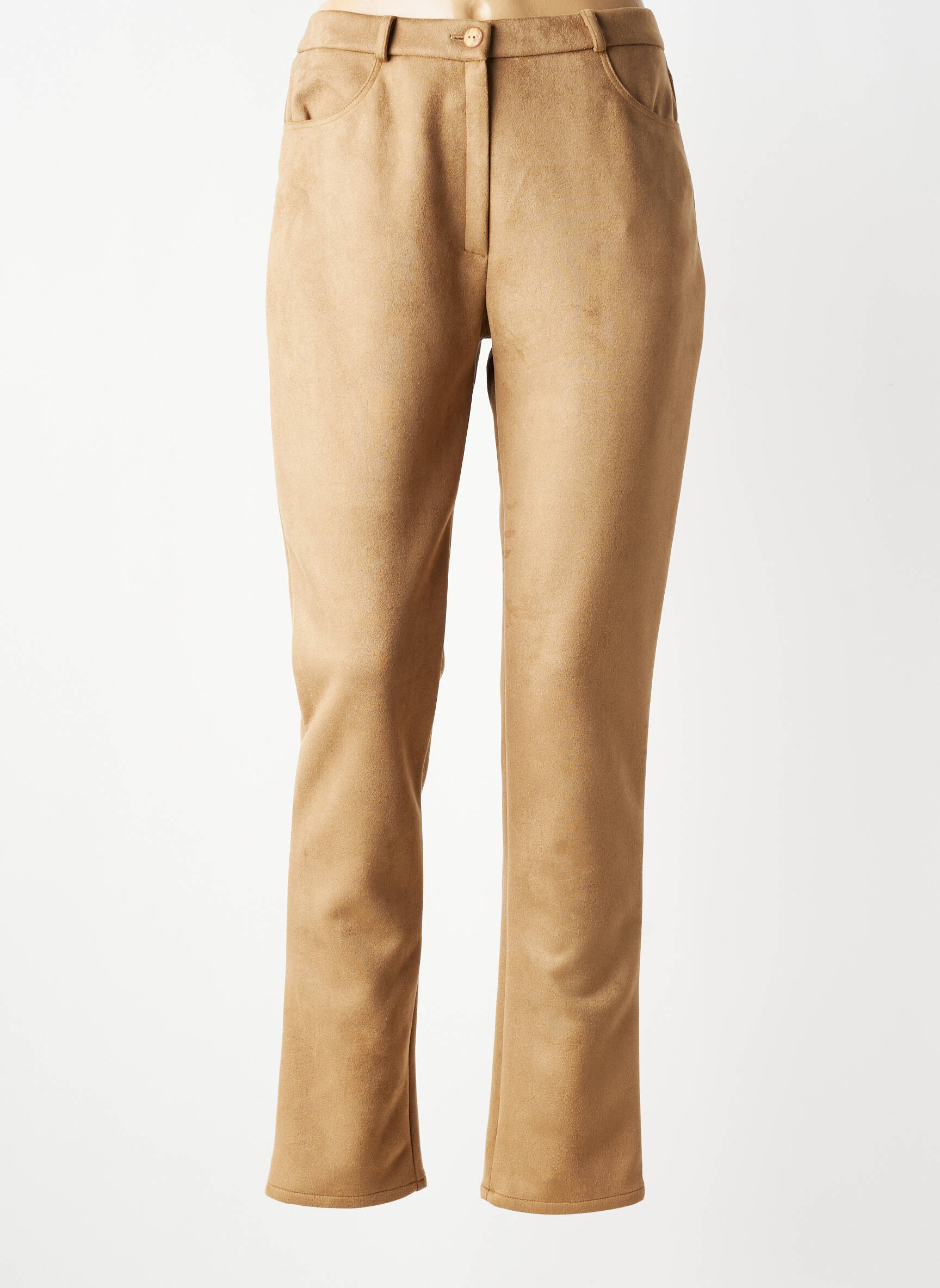 Pantalon slim elasticitate mărime normală maro GEVANA femeie