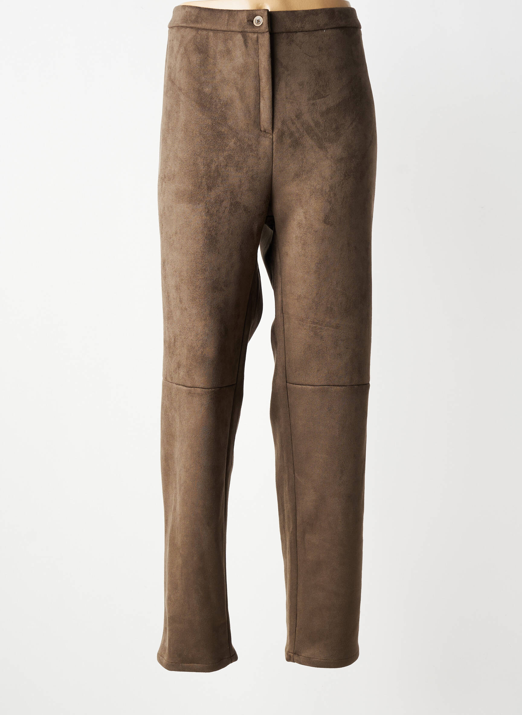 Pantalon slim talie elastică mărime normală maro GEVANA femeie