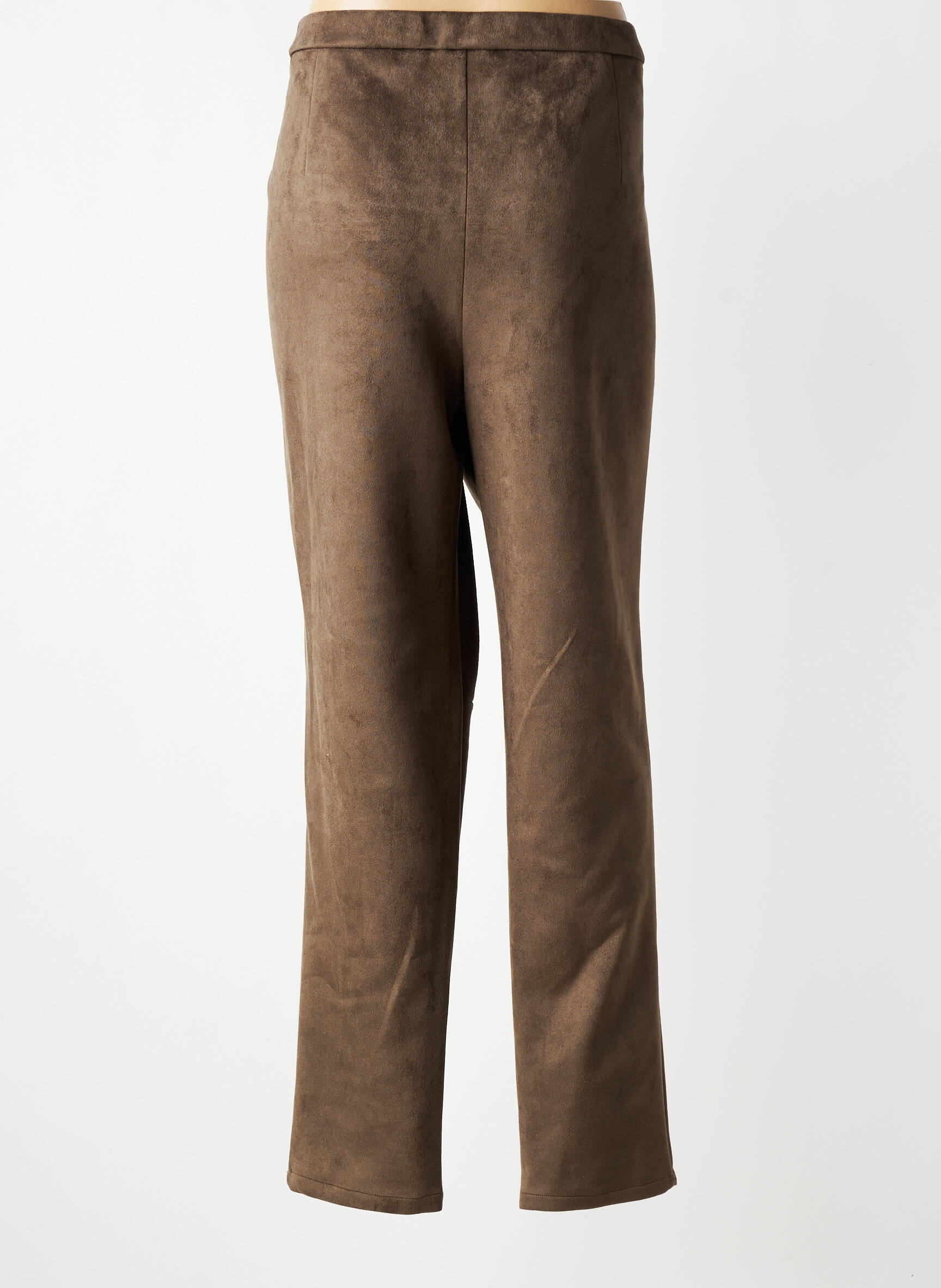 Pantalon slim talie elastică mărime normală maro GEVANA femeie
