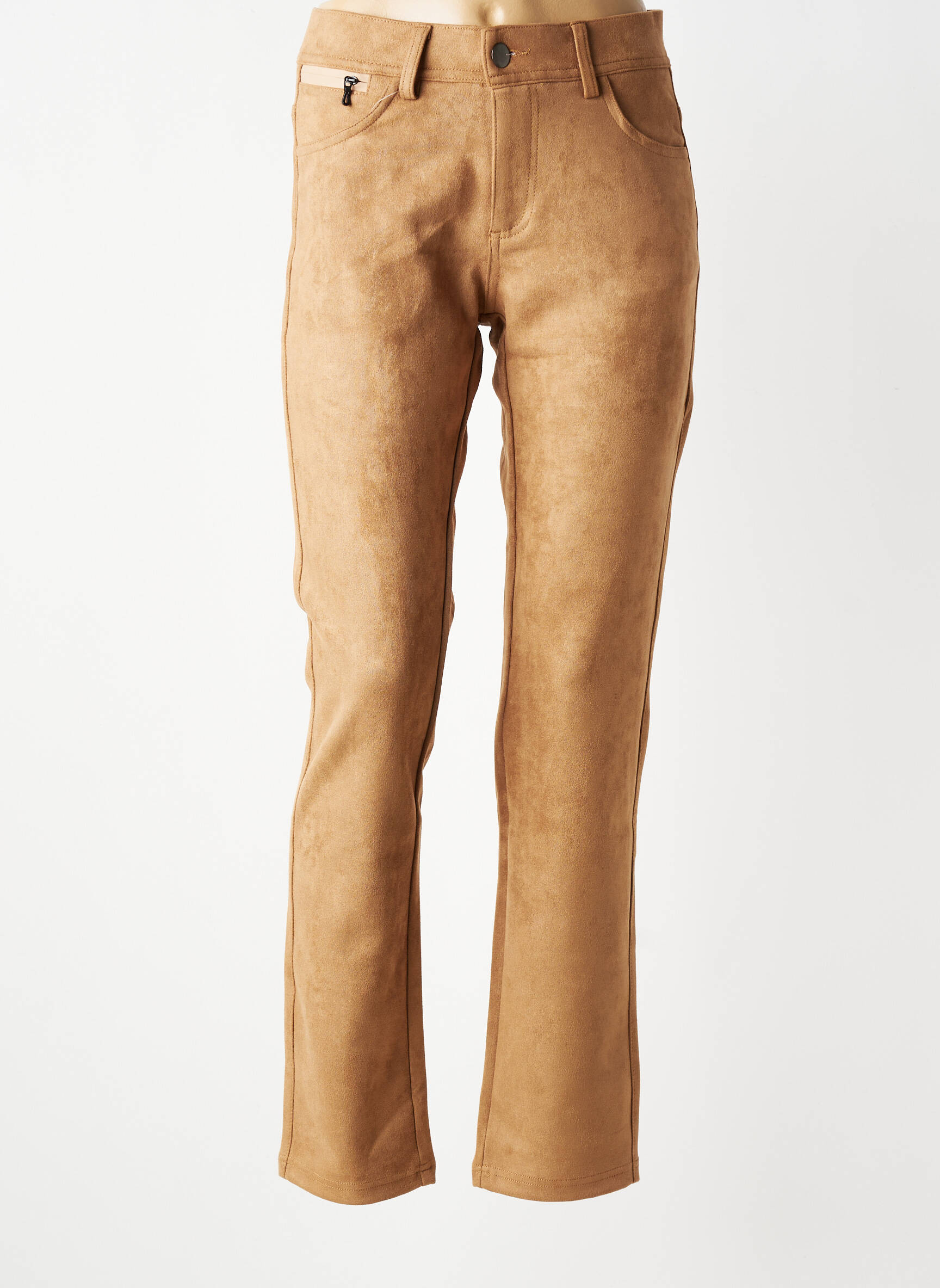 Pantalon slim elasticitate mărime normală maro GEVANA femeie