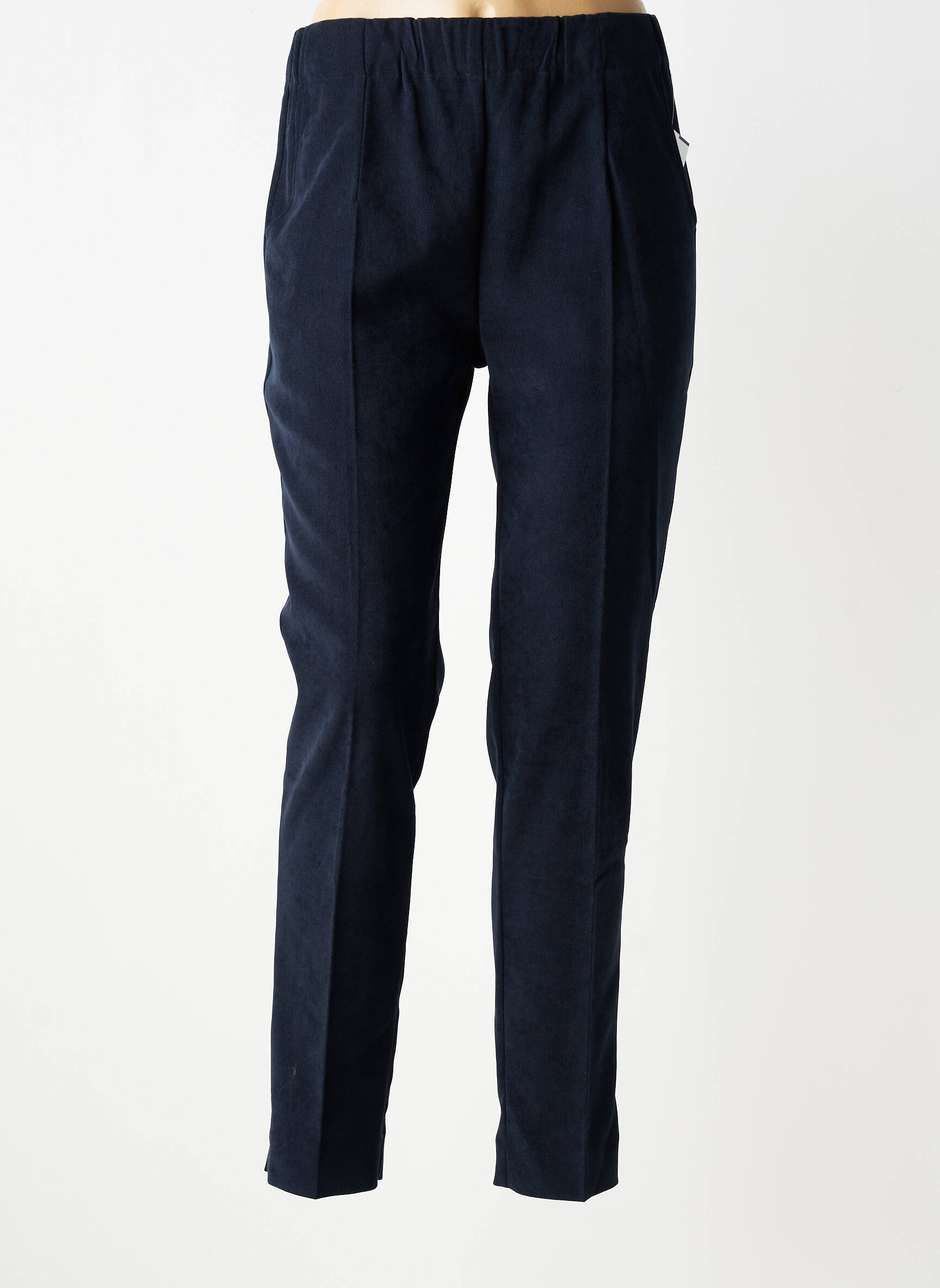 Pantalon slim talie elastică mărime normală albastru GEVANA femeie