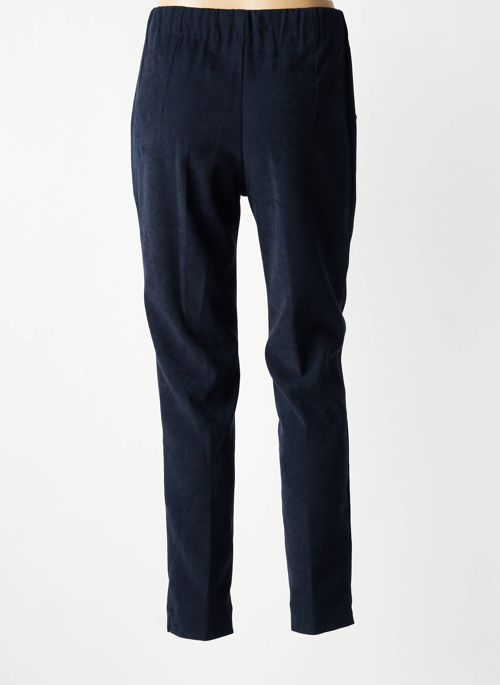 Pantalon slim talie elastică mărime normală albastru GEVANA femeie