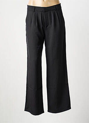 Pantalon larg țesătură crep talie înaltă negru JCL femeie