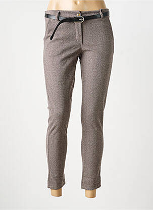 Pantalon 7/8 talie cu cleme mărime normală maro MODA femeie