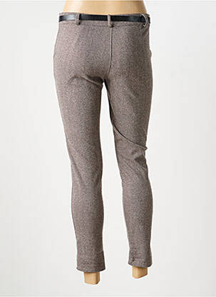 Pantalon 7/8 talie cu cleme mărime normală maro MODA femeie