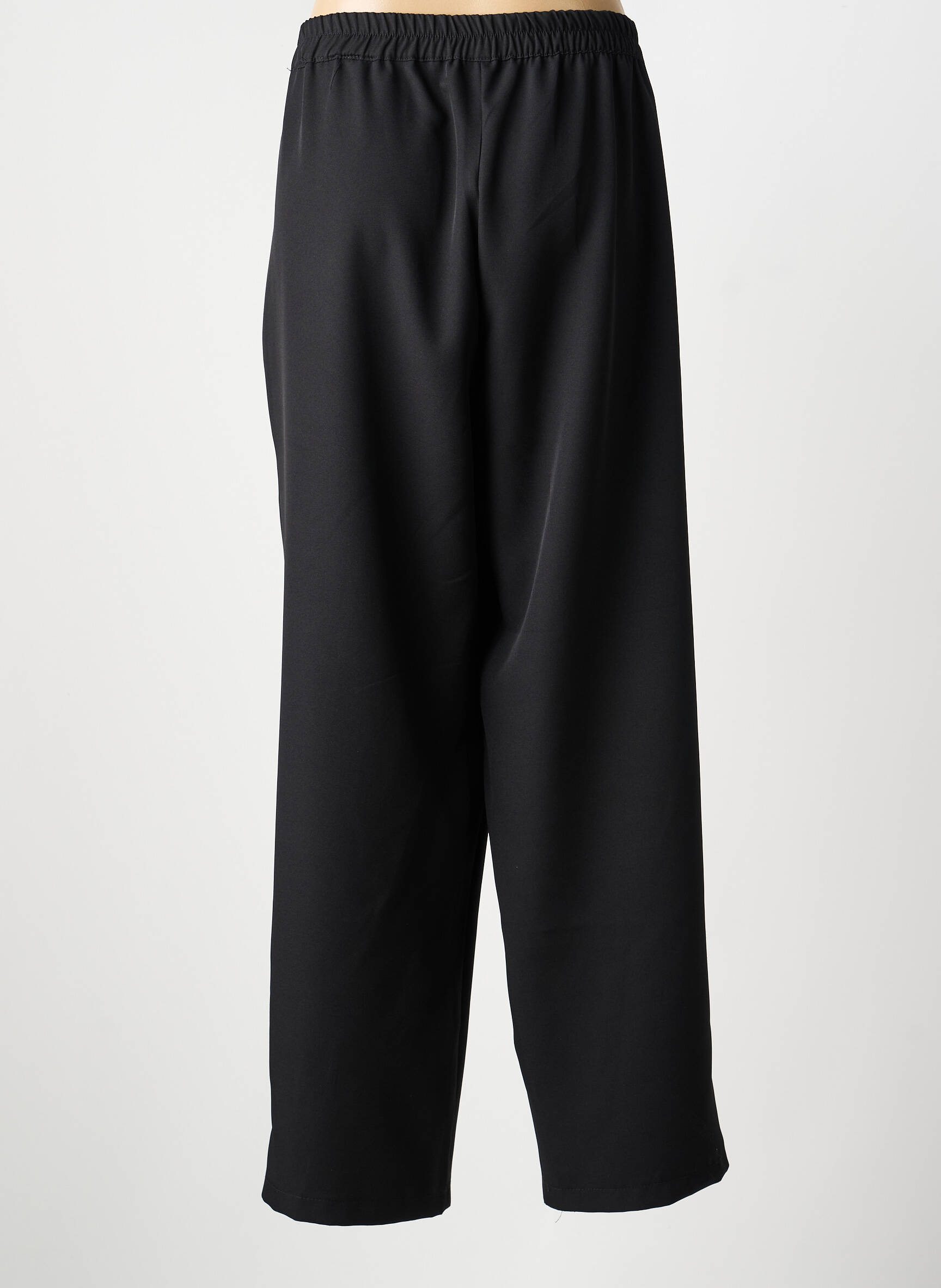 Pantalon drept țesătură poplin mărime normală negru VETISTYLE femeie