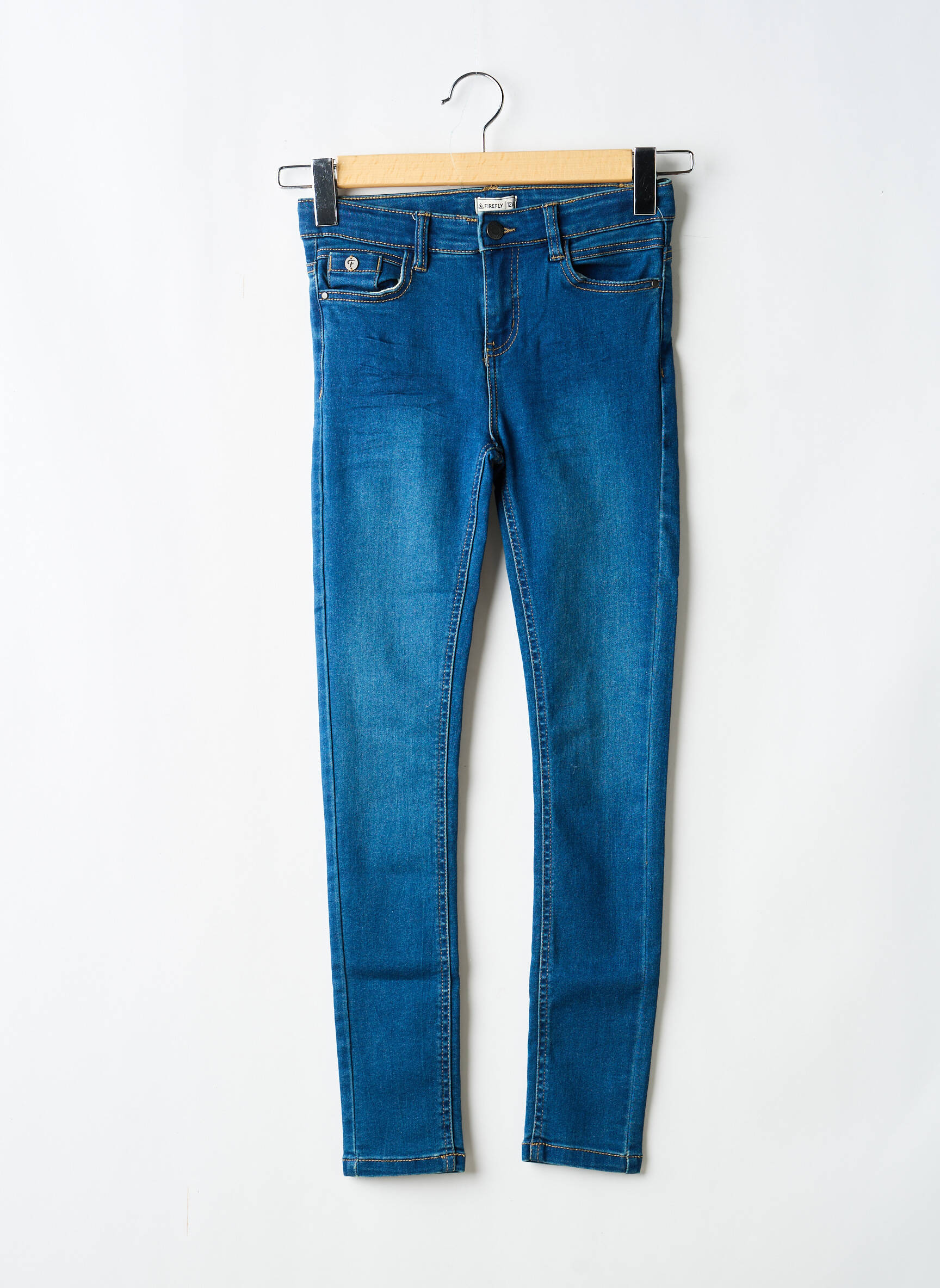 Blugi skinny elasticitate mărime reglabilă albastru FIREFLY fată