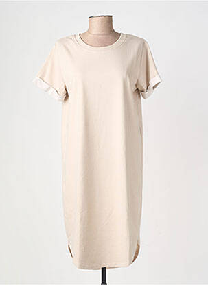 Rochie midi mâneci scurte mâneci scurte bej JACQUELINE DE YONG femeie
