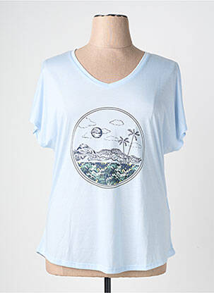 Tricou guler în v mâneci scurte albastru DARE 2 BE femeie