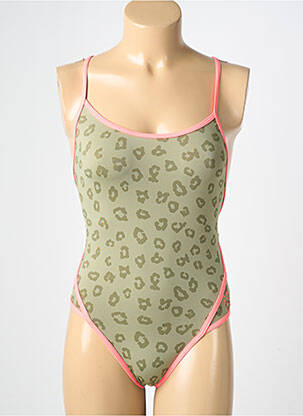 Costum de baie dintr-o singură piesă efect material satinat verde WATTS femeie