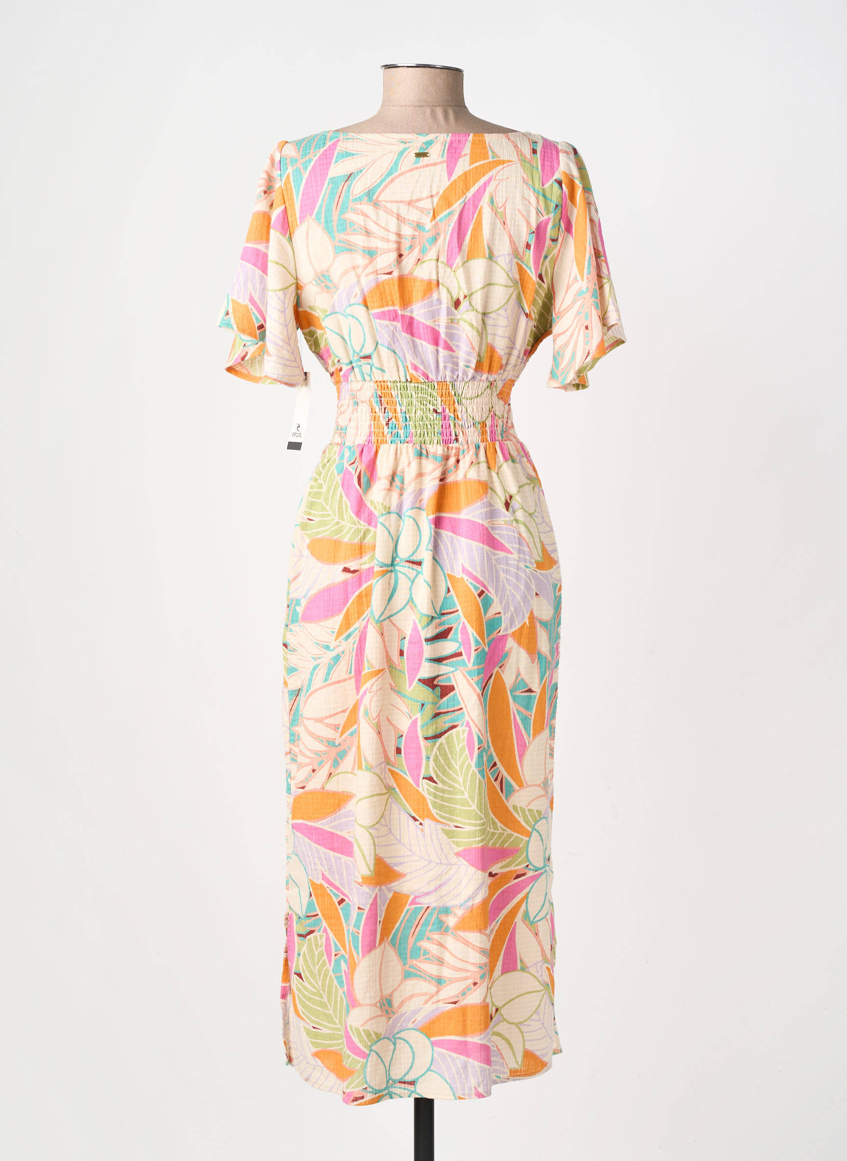 Rochie lungă mâneci scurte mâneci scurte bej RIP CURL femeie