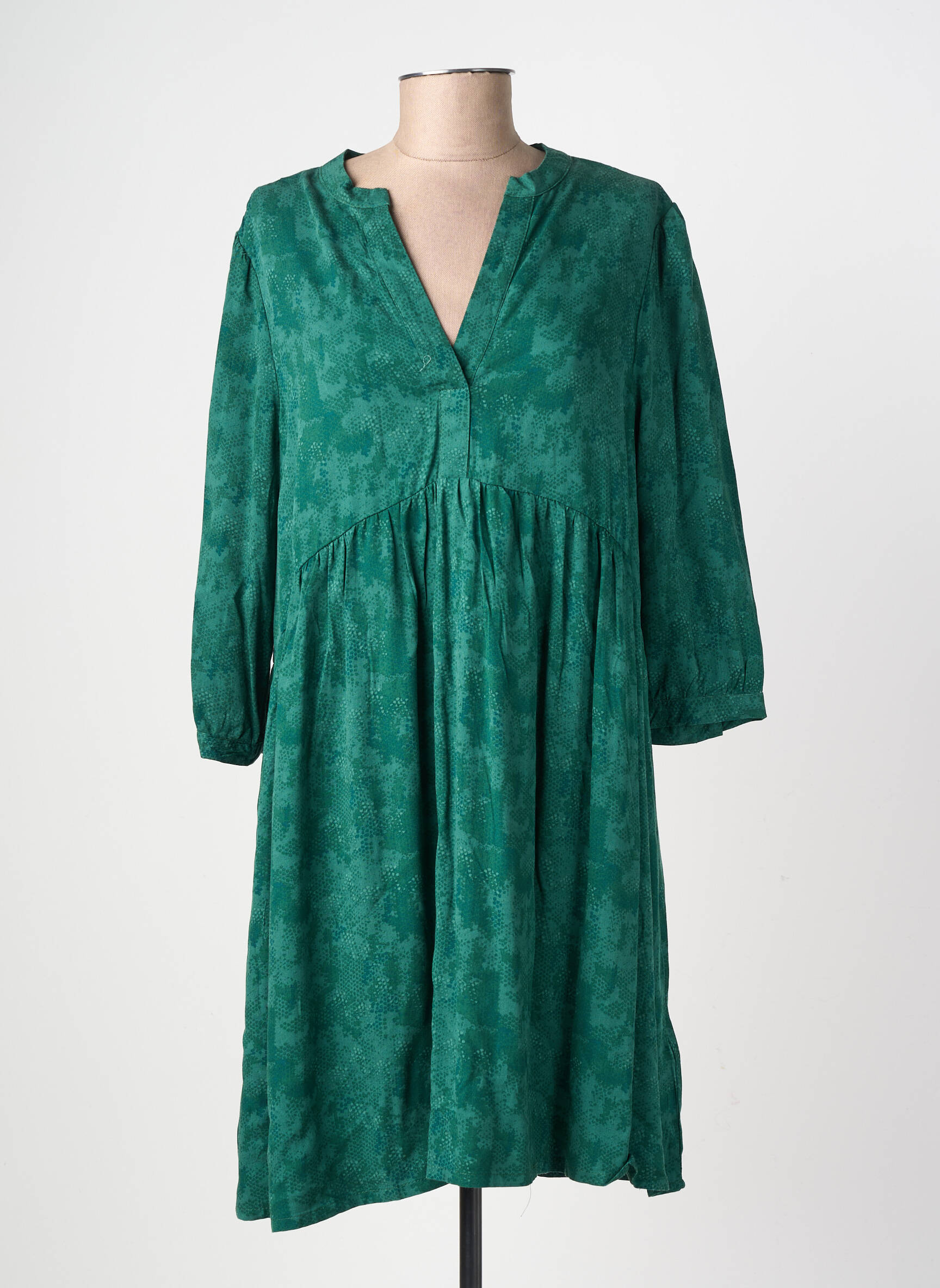 Rochie scurtă mâneci 3/4 mâneci 3/4 verde FIREFLY femeie