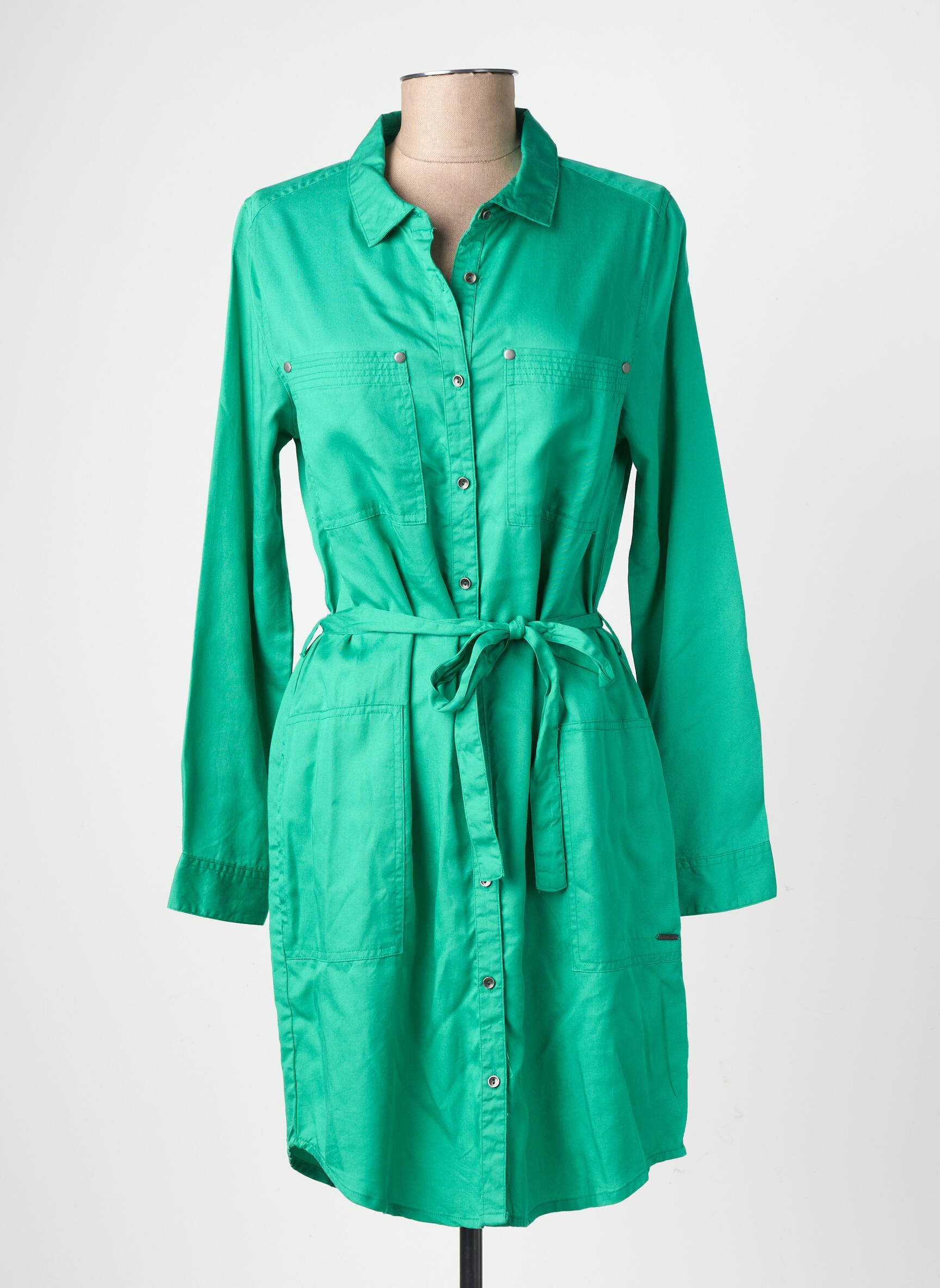 Rochie scurtă mâneci lungi mâneci lungi verde SUN VALLEY femeie