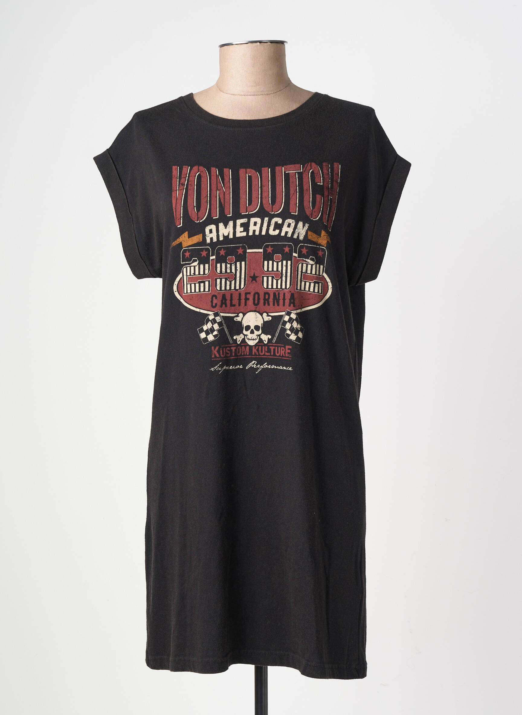 Rochie scurtă mâneci scurte mâneci scurte negru VON DUTCH femeie
