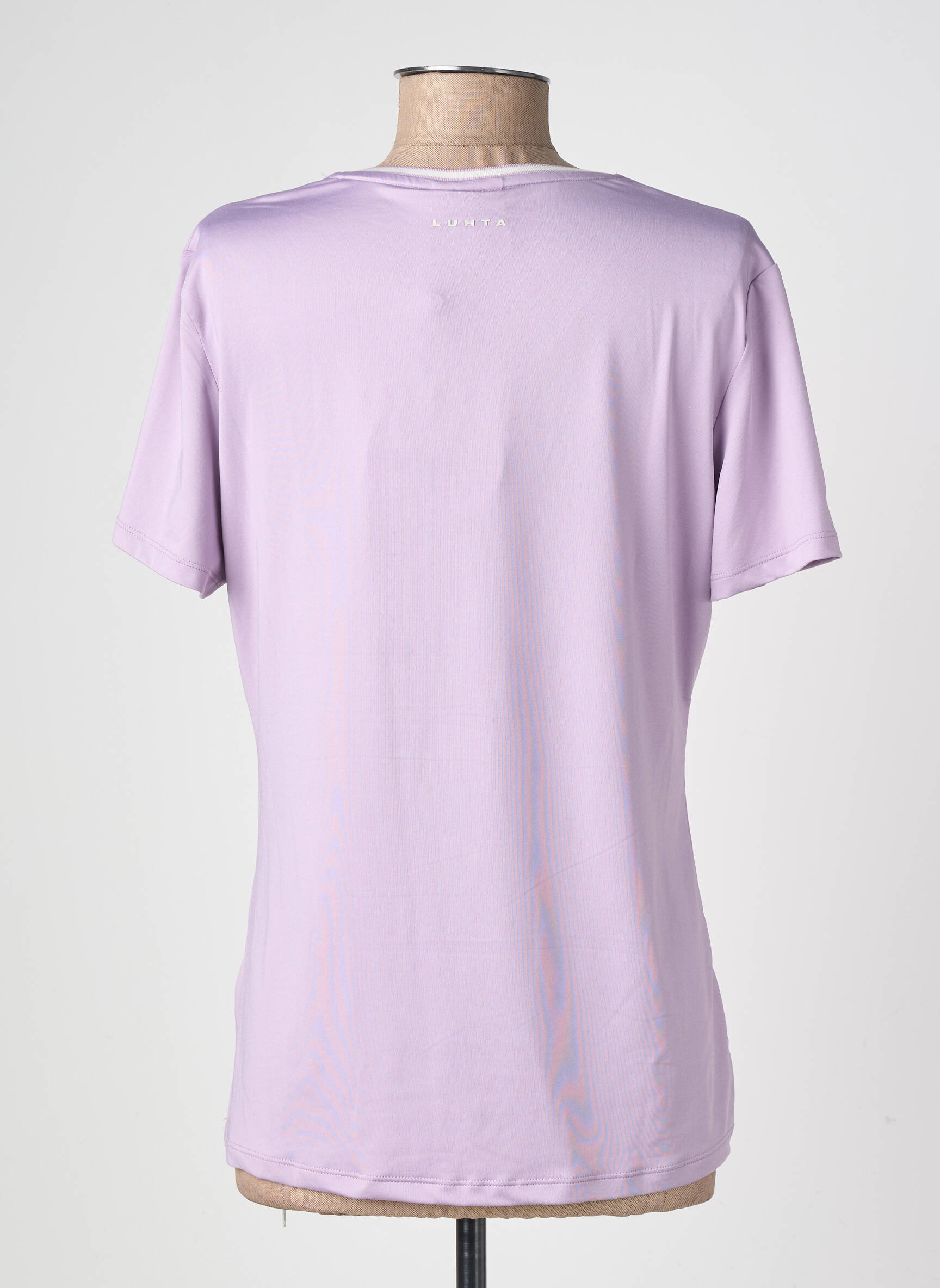 Tricou guler în v mâneci scurte violet LUTHA femeie