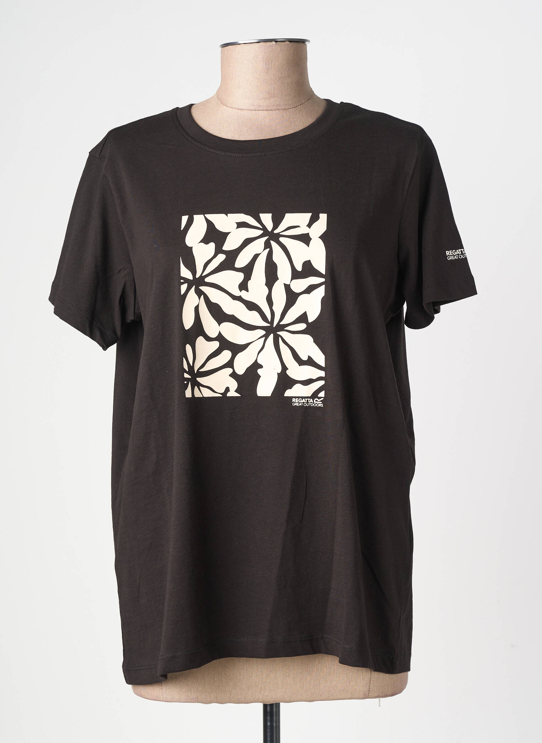 Tricou croială dreaptă mâneci scurte negru REGATTA femeie