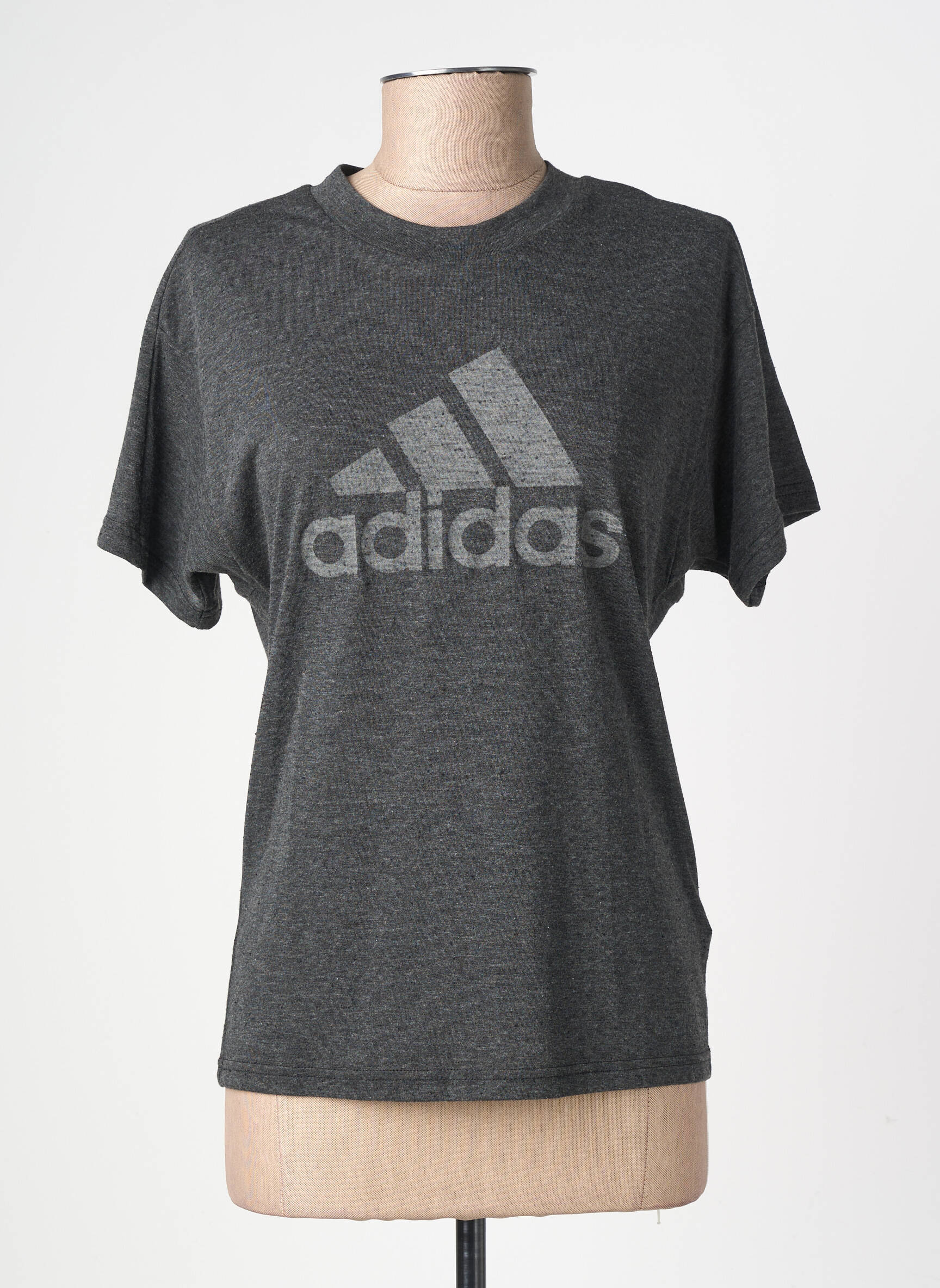 Tricou serigrafie mâneci scurte gri ADIDAS femeie