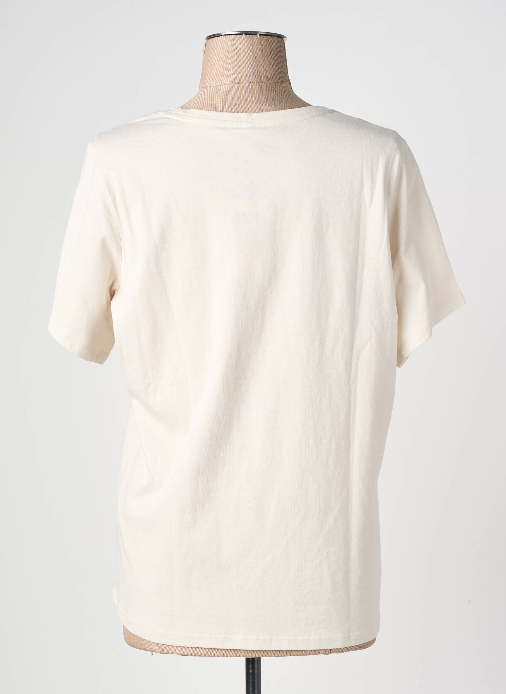 Tricou croială dreaptă mâneci scurte bej SUN VALLEY femeie