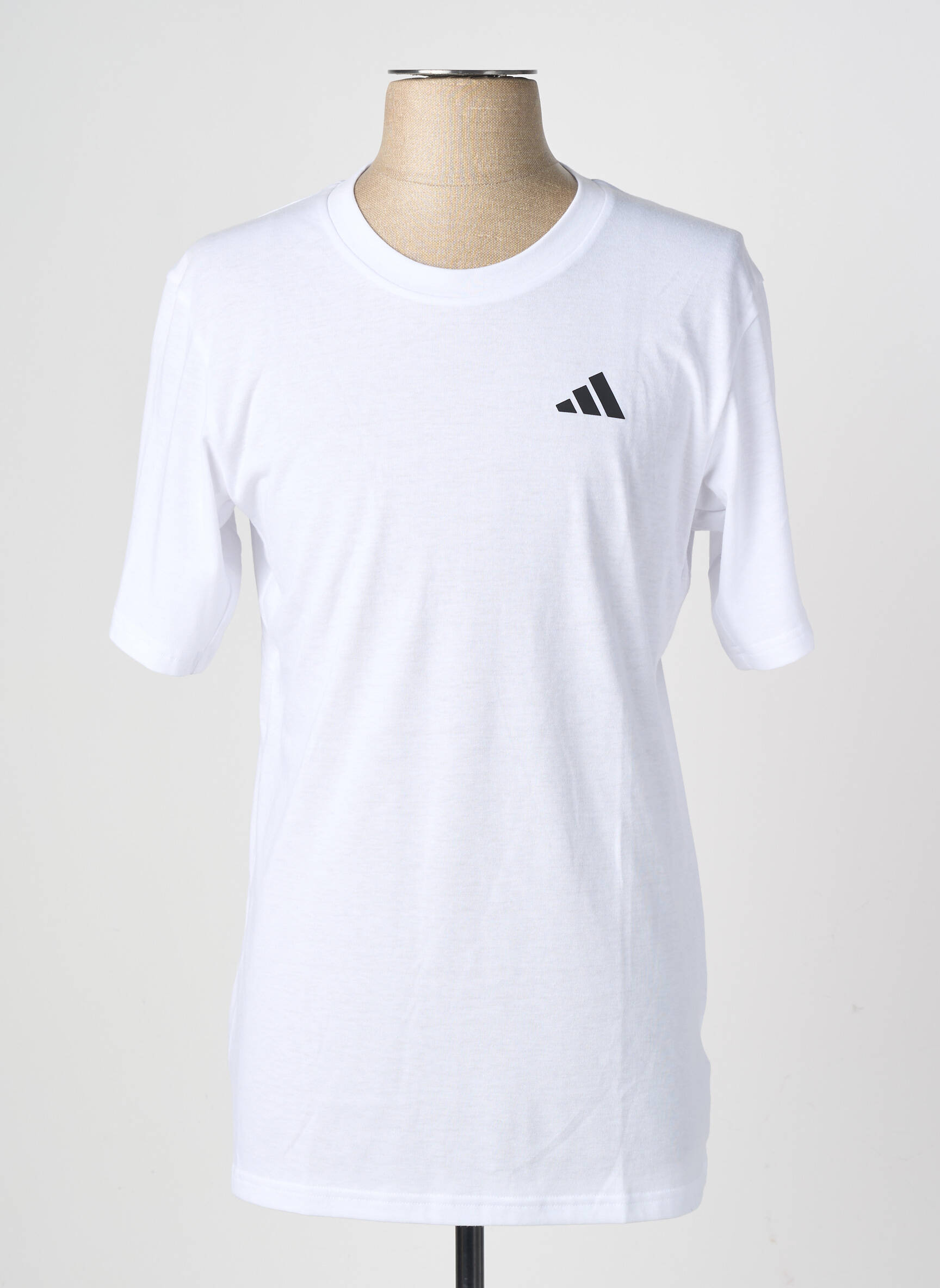 Tricou croială cambrată mâneci scurte alb ADIDAS bărbat