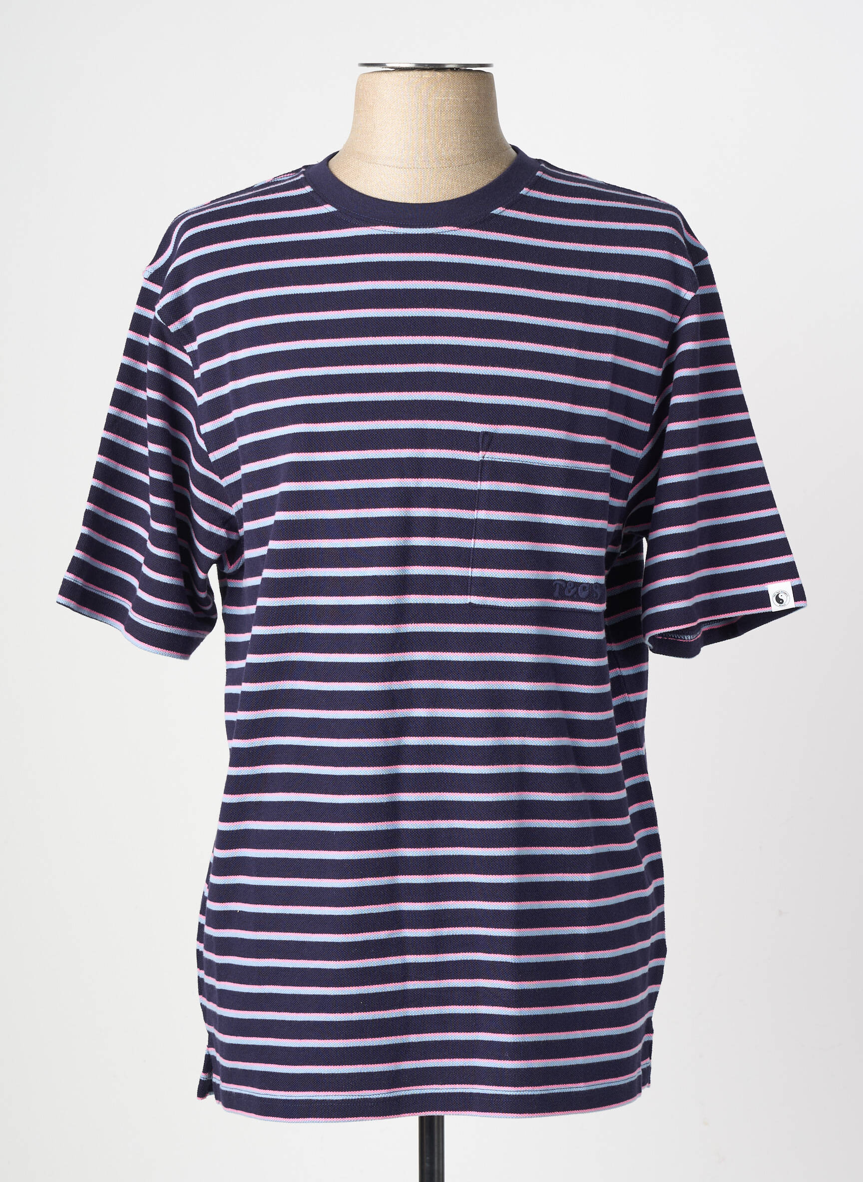 Tricou bio mâneci scurte albastru TUC SURF bărbat