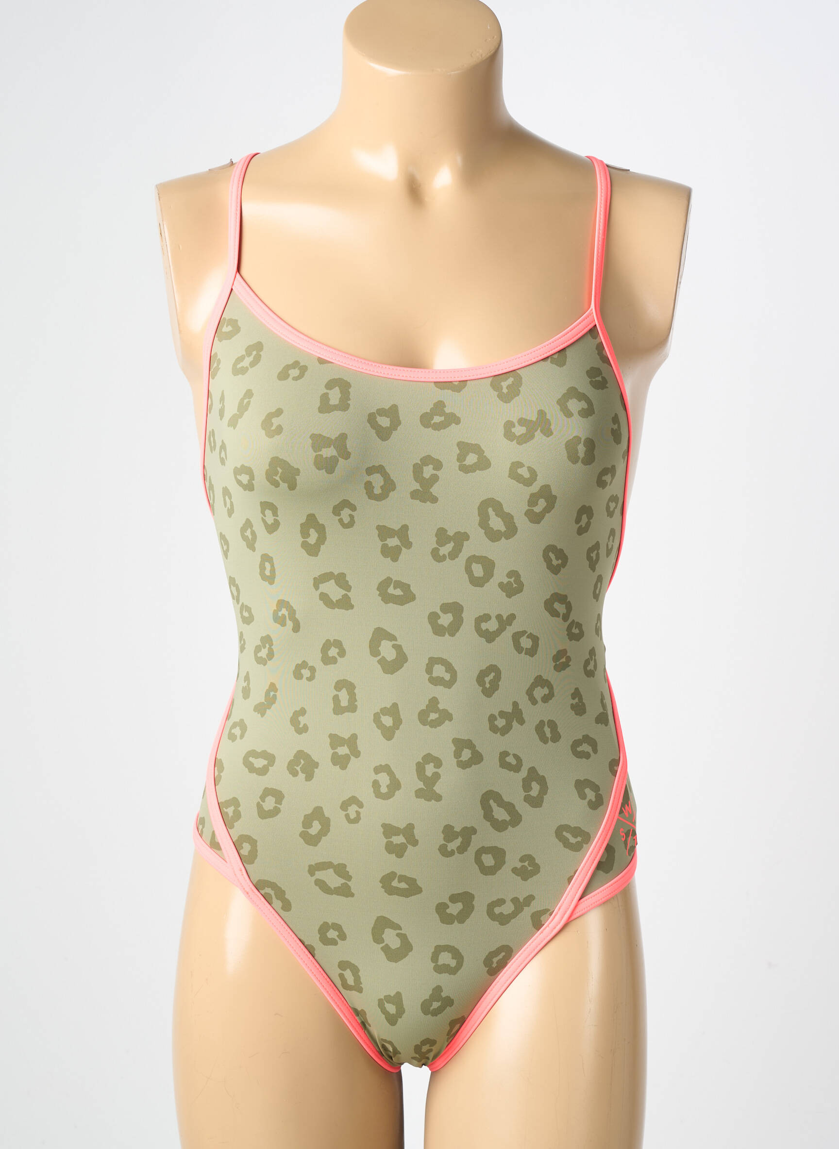Costum de baie dintr-o singură piesă efect material satinat verde WATTS femeie