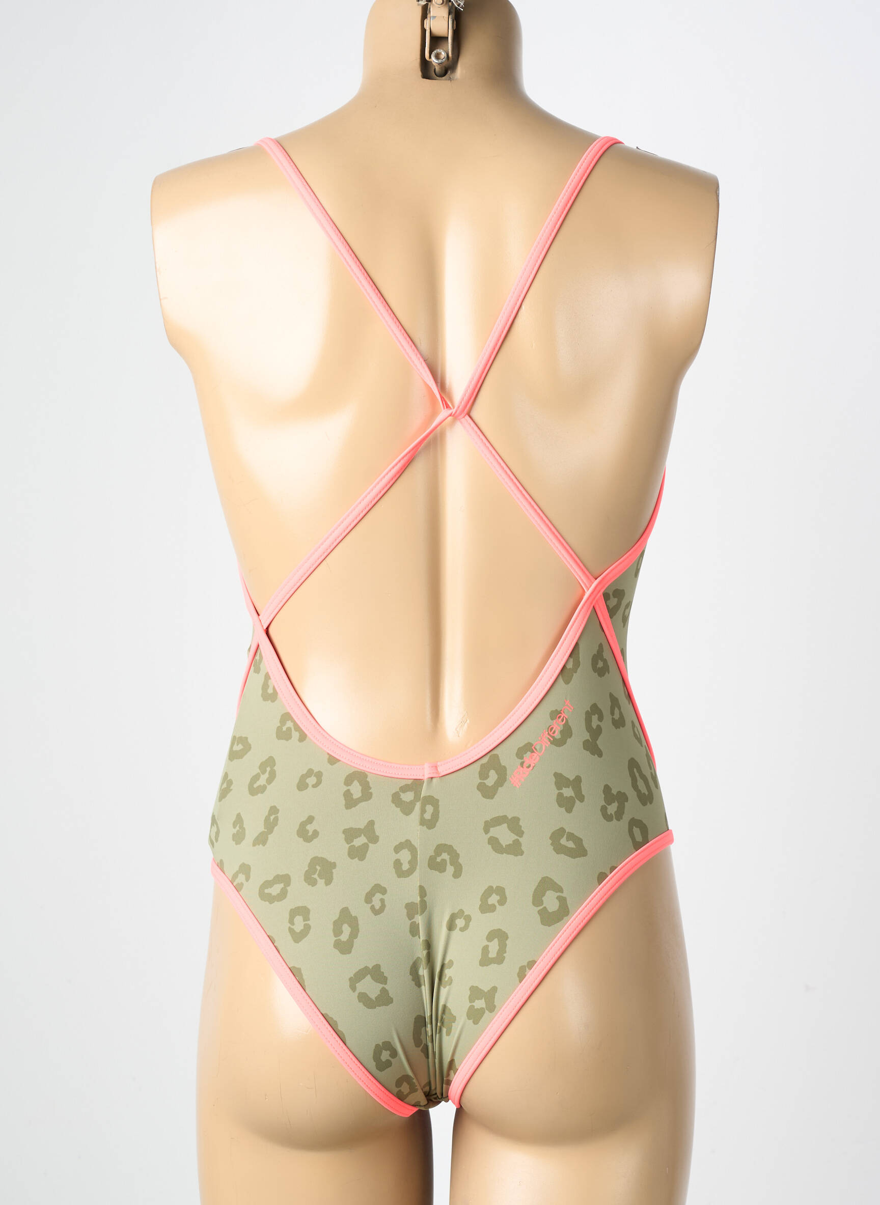 Costum de baie dintr-o singură piesă efect material satinat verde WATTS femeie