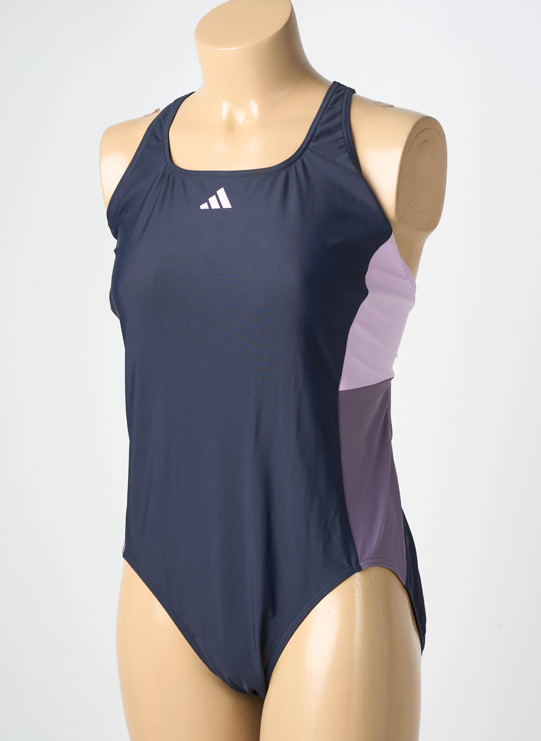 Costum de baie dintr-o singură piesă efect material satinat albastru ADIDAS femeie