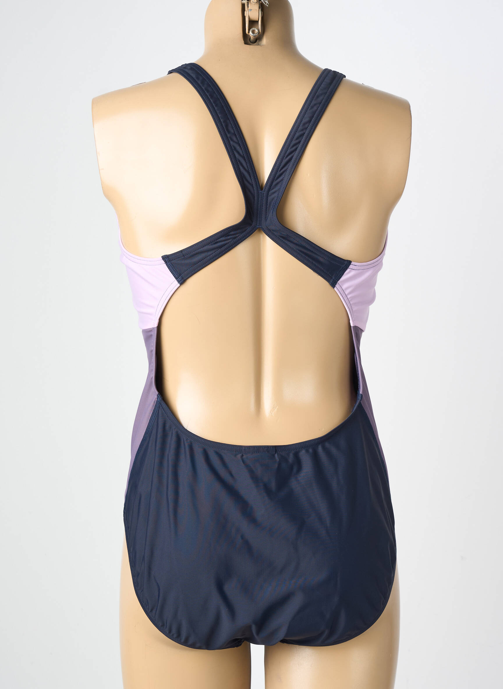 Costum de baie dintr-o singură piesă efect material satinat albastru ADIDAS femeie