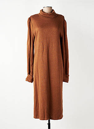 Rochie pulover elasticitate mâneci lungi maro DIVILUNE femeie
