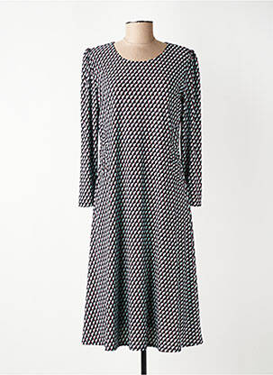 Rochie midi imprimeu fantezie mâneci lungi negru GEVANA femeie