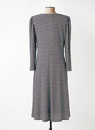 Rochie midi imprimeu fantezie mâneci lungi negru GEVANA femeie
