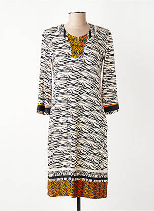 Rochie midi mâneci lungi mâneci lungi bej GEVANA femeie
