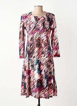 Rochie midi mâneci 3/4 mâneci 3/4 roz GEVANA femeie
