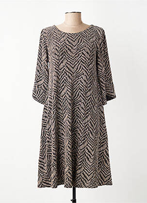 Rochie midi croială fluidă mâneci 3/4 argintiu GEVANA femeie