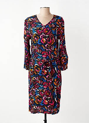 Rochie midi mâneci 3/4 mâneci 3/4 negru GEVANA femeie