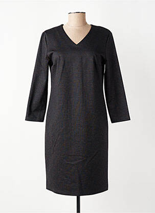 Rochie midi imprimeu fantezie mâneci lungi negru GEVANA femeie