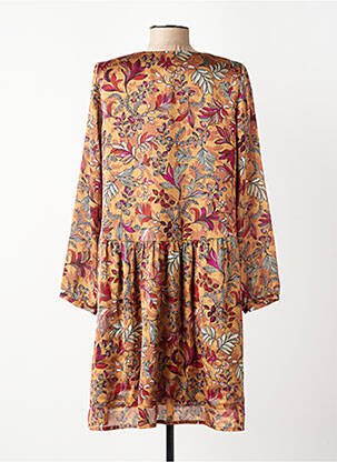 Rochie midi croială fluidă mâneci lungi galben GEVANA femeie
