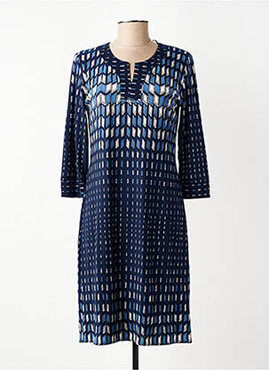 Rochie midi mâneci 3/4 mâneci 3/4 albastru GEVANA femeie