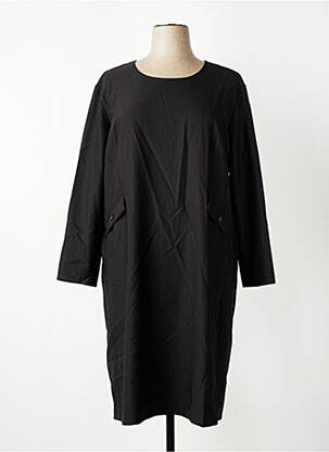 Rochie midi țesătură crep mâneci lungi negru GEVANA femeie