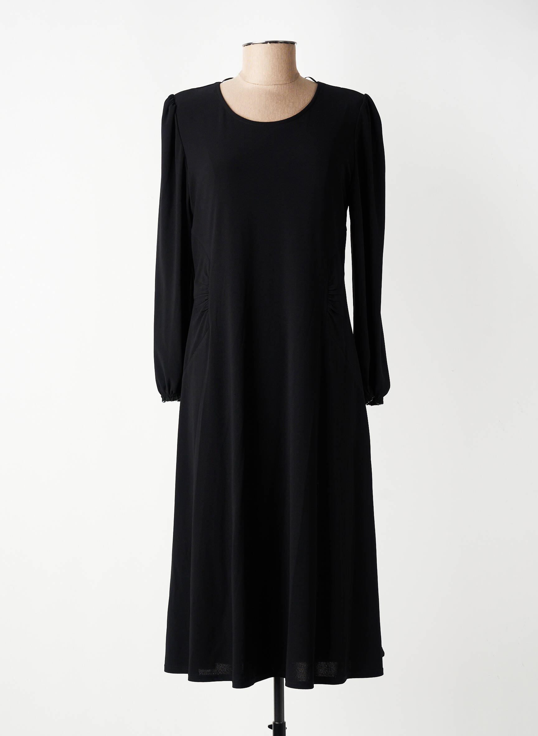 Rochie midi mâneci lungi mâneci lungi negru GEVANA femeie