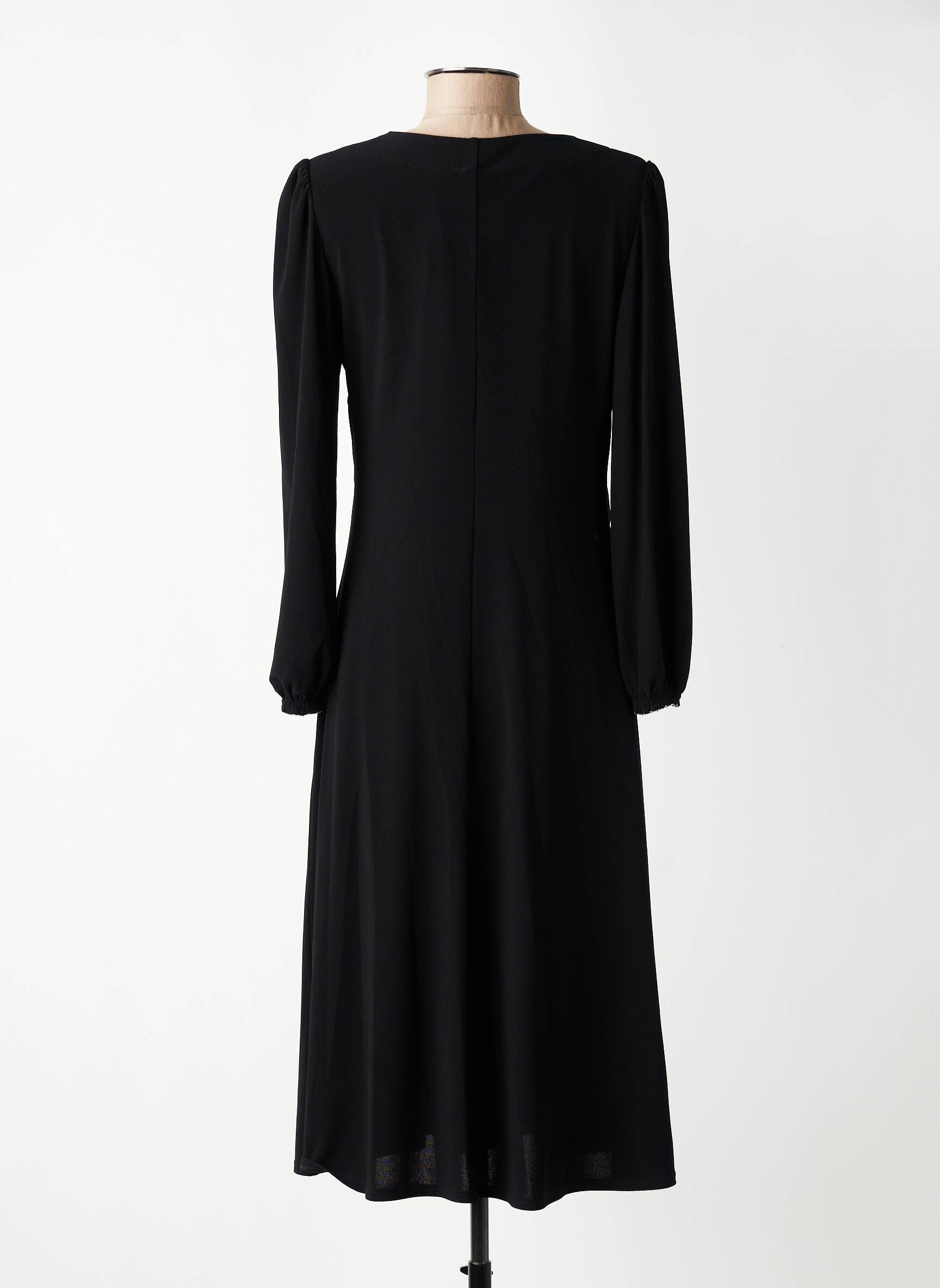 Rochie midi mâneci lungi mâneci lungi negru GEVANA femeie