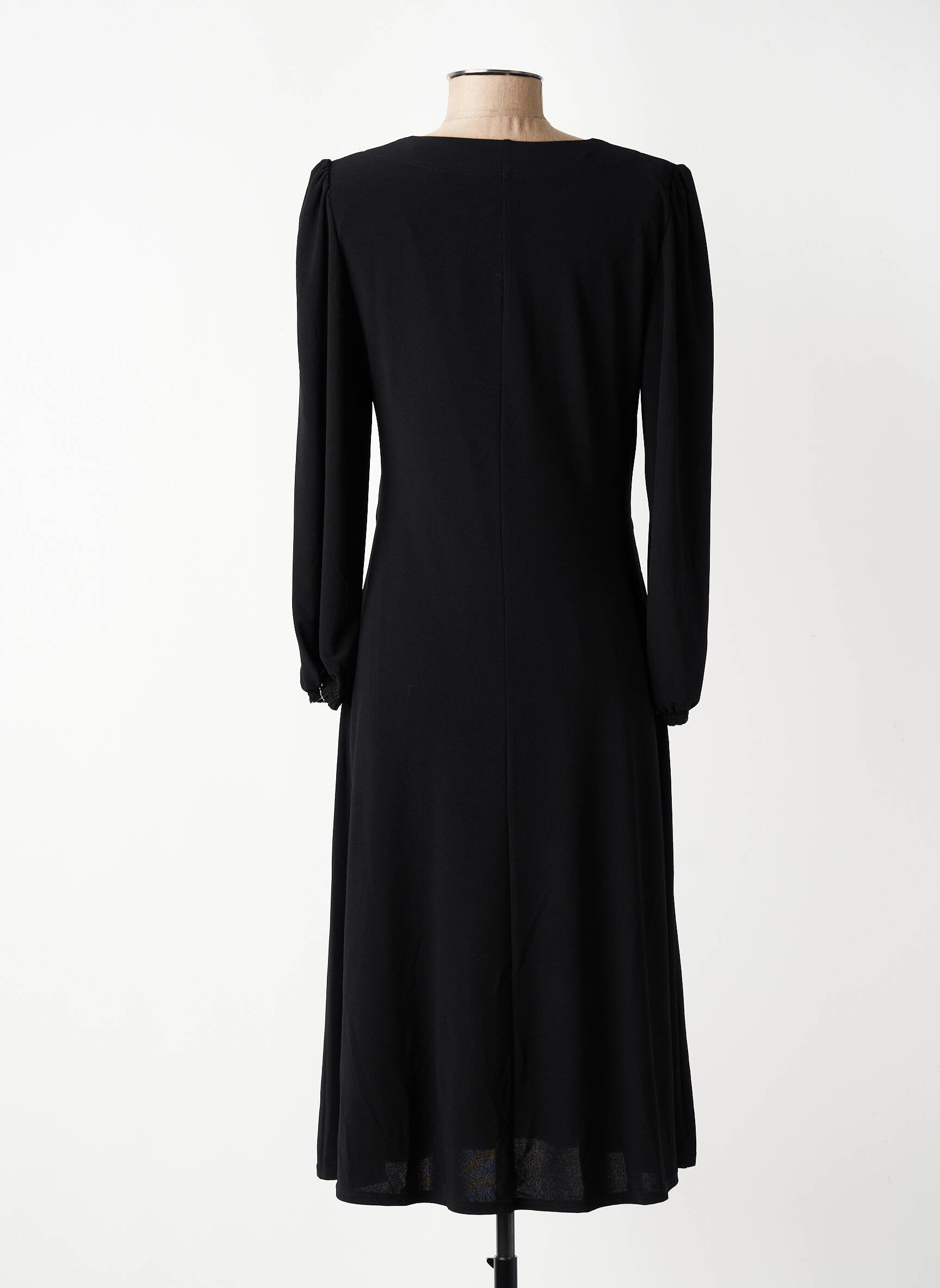 Rochie midi mâneci lungi mâneci lungi negru GEVANA femeie