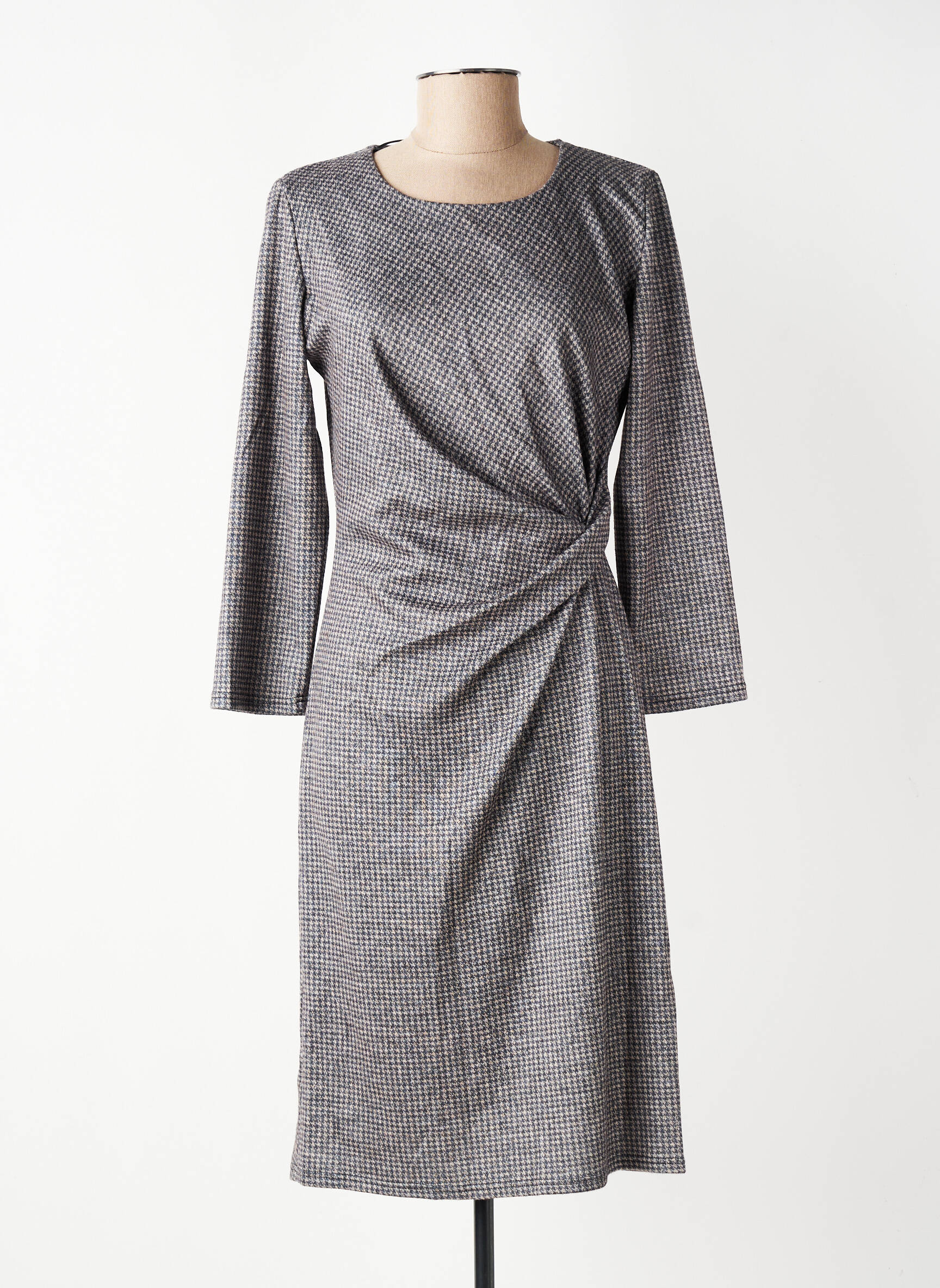 Rochie midi mâneci lungi mâneci lungi gri GEVANA femeie