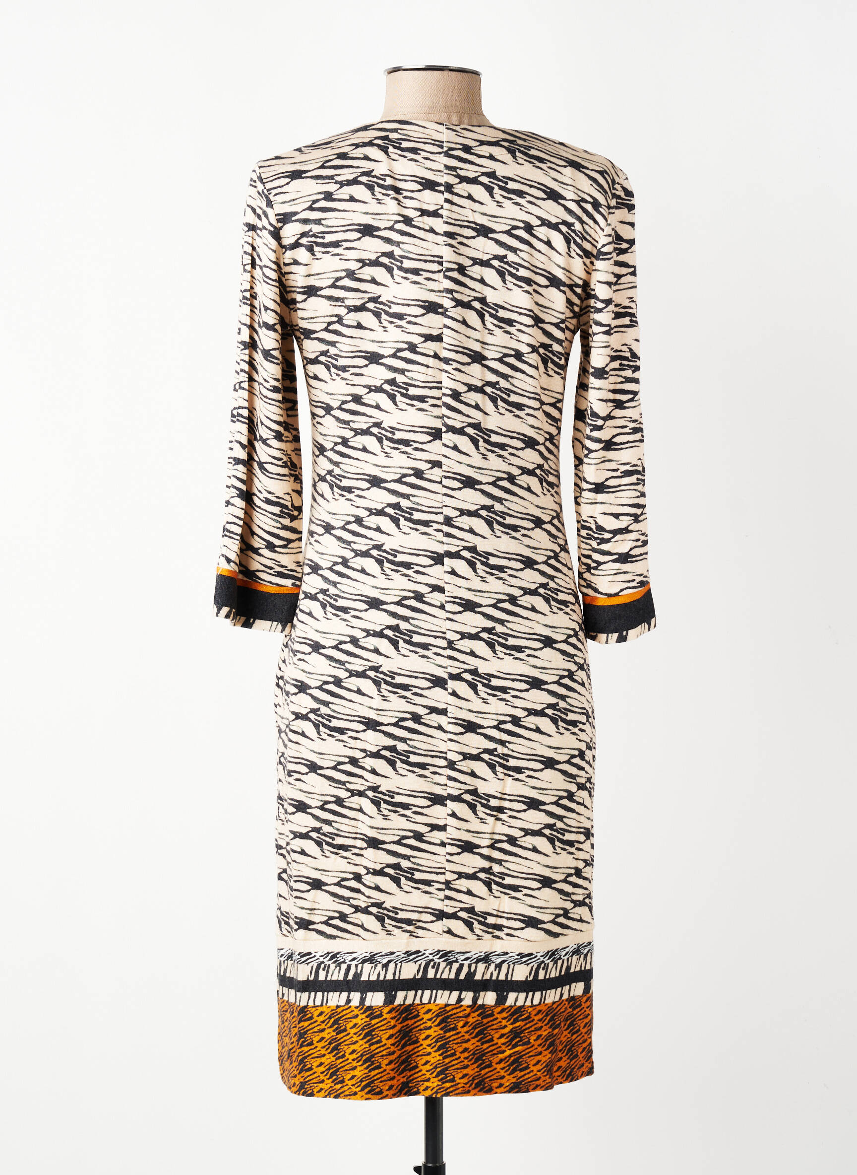 Rochie midi mâneci lungi mâneci lungi bej GEVANA femeie